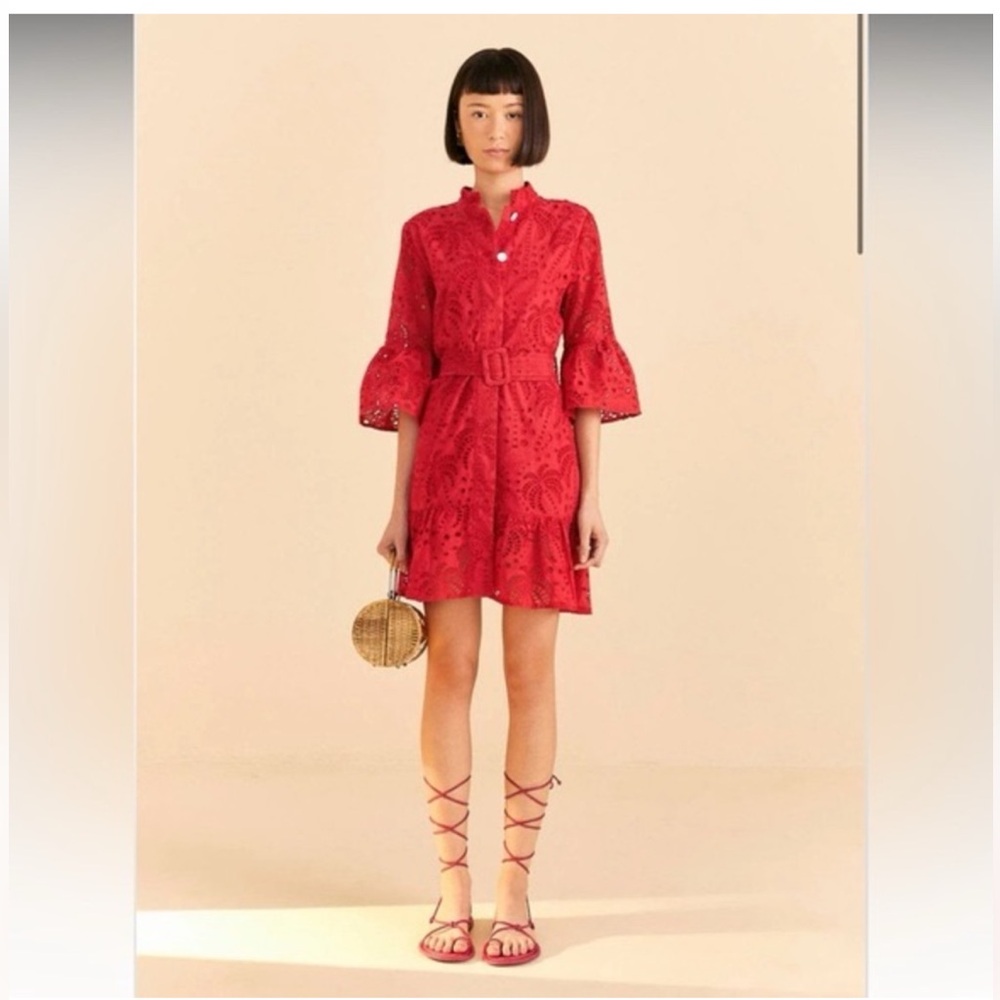 NWT Farm Rio Red Palm Mini Dress